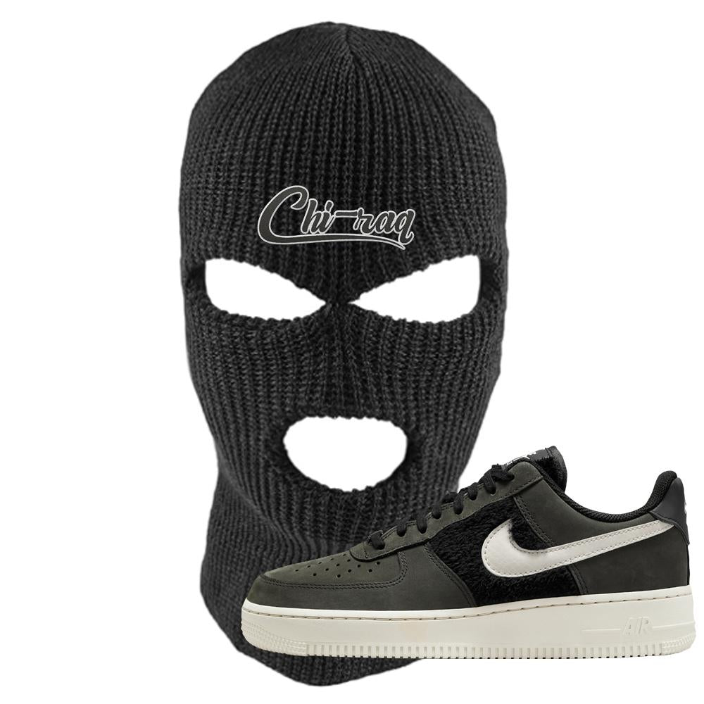 Furry Black Light Bone Low AF 1s Ski Mask | Chiraq, Black