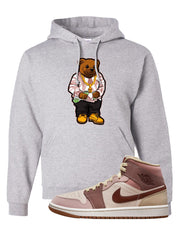 Pink Sand Mauve Mid 1s Hoodie | Sweater Bear, Ash