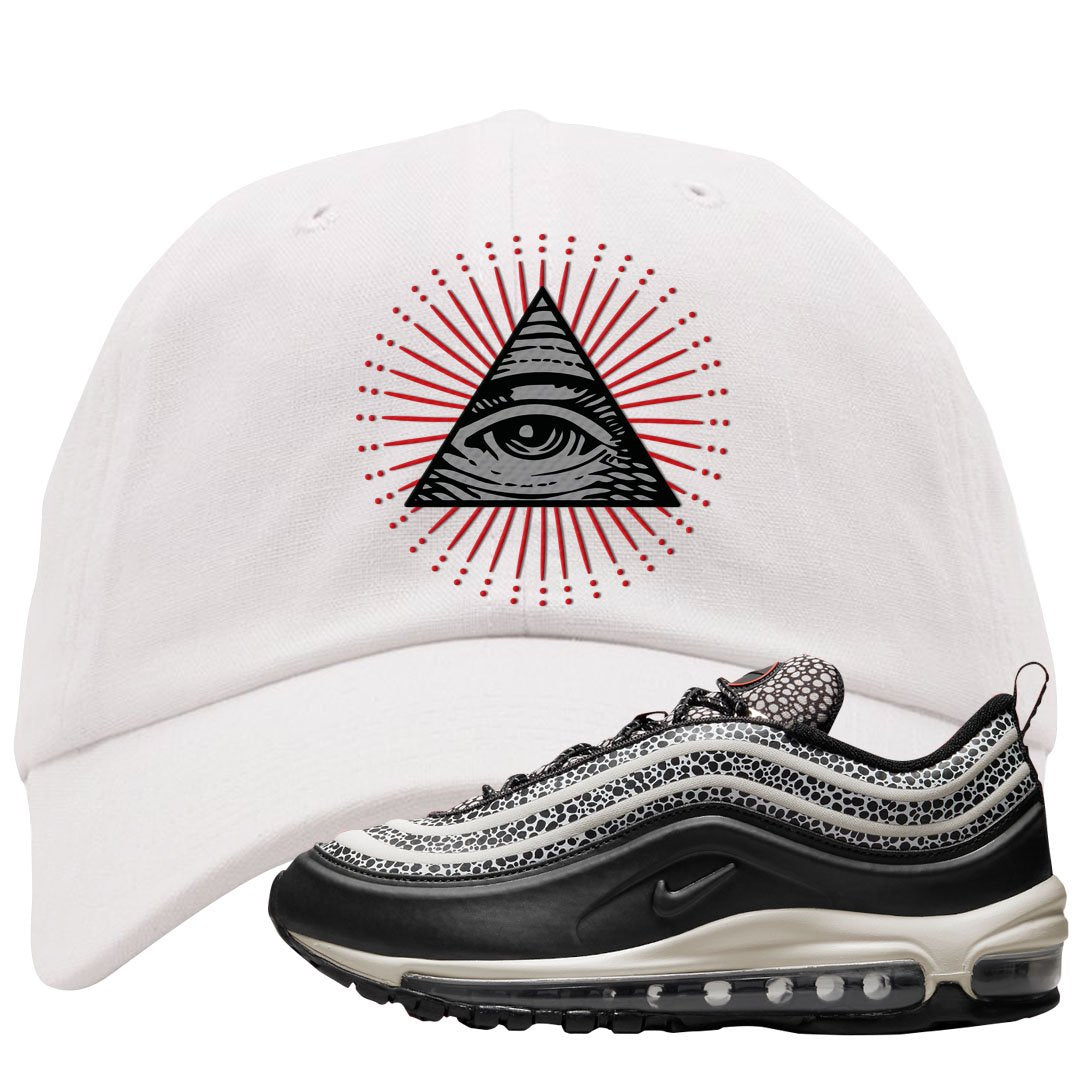 Safari Black 97s Dad Hat | All Seeing Eye, White