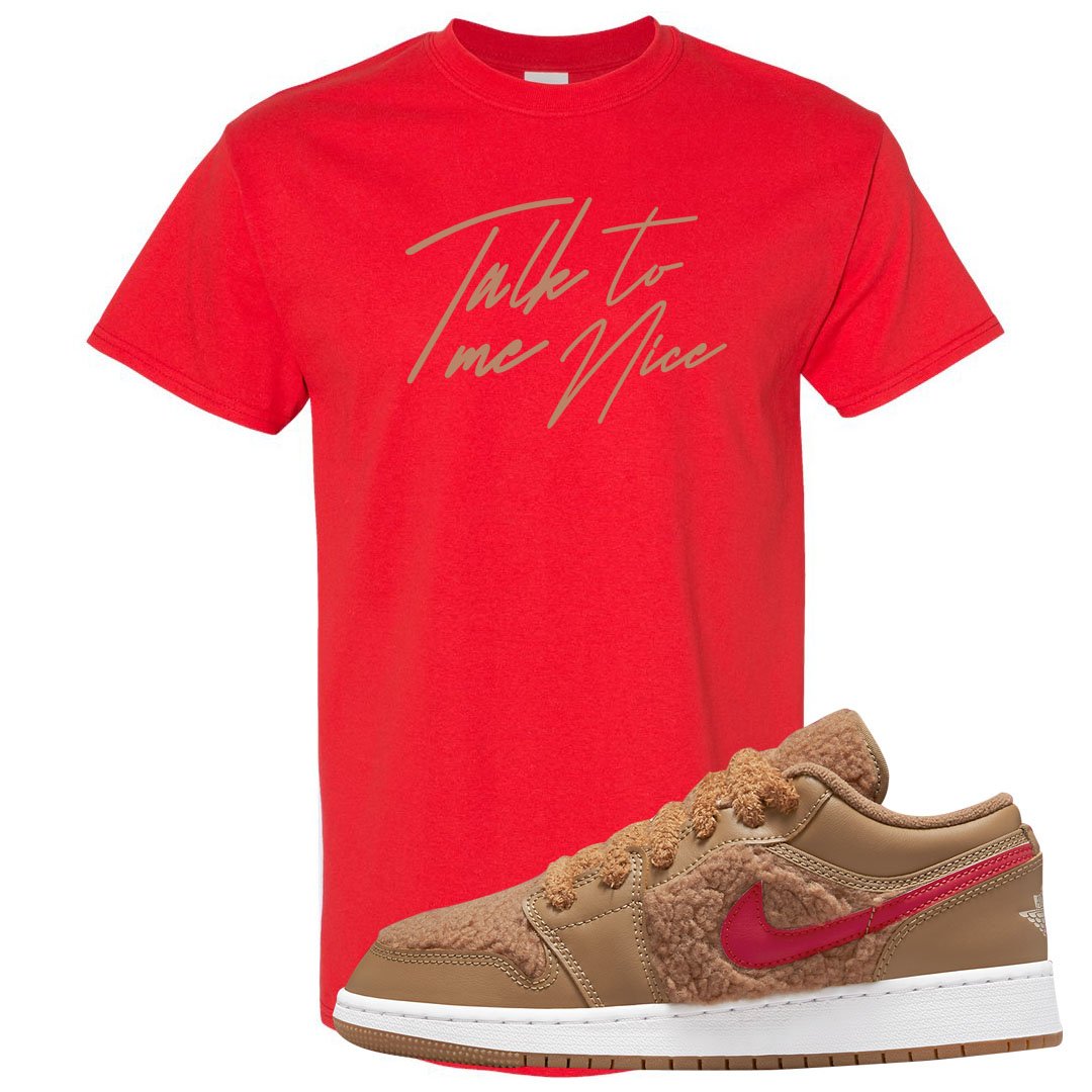 Teddy Bear Low 1s T Shirt | Talk To Me Nice, Red