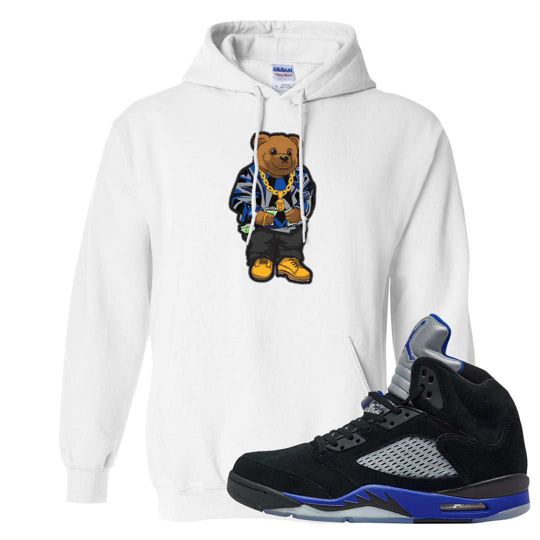 Racer Blue 5s Hoodie | Sweater Bear, White