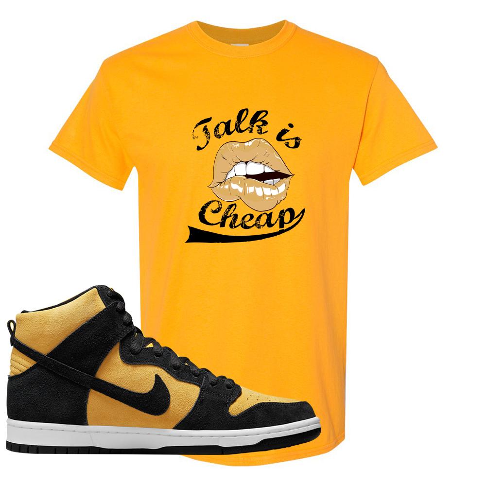 Reverse Goldenrod High Dunks T Shirt | Talk Is Cheap, Gold