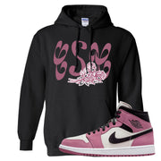 Berry Black White Mid 1s Hoodie | Certified Sneakerhead, Black