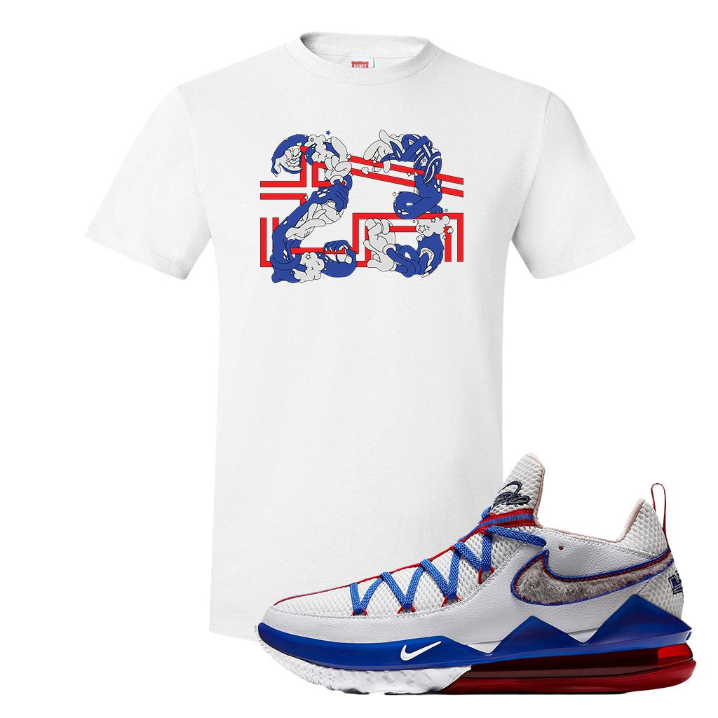 LeBron 17 Low Tune Squad Sneaker White T Shirt | Tees to match Nike LeBron 17 Low Tune Squad Shoes | 23X45