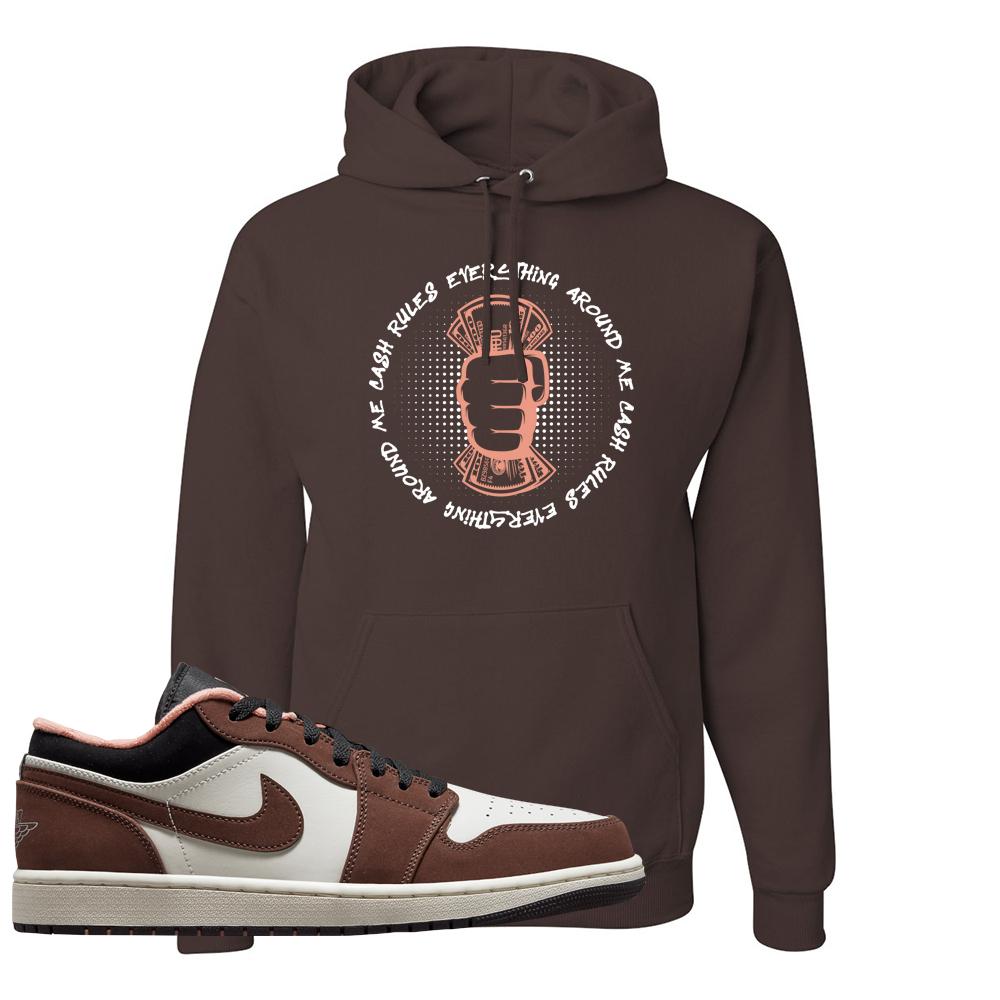 Mocha Low 1s Hoodie | Cash Rules Everything Around Me, Chocolate