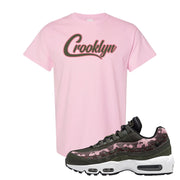 Olive Pink Camo 95s T Shirt | Crooklyn, Light Pink