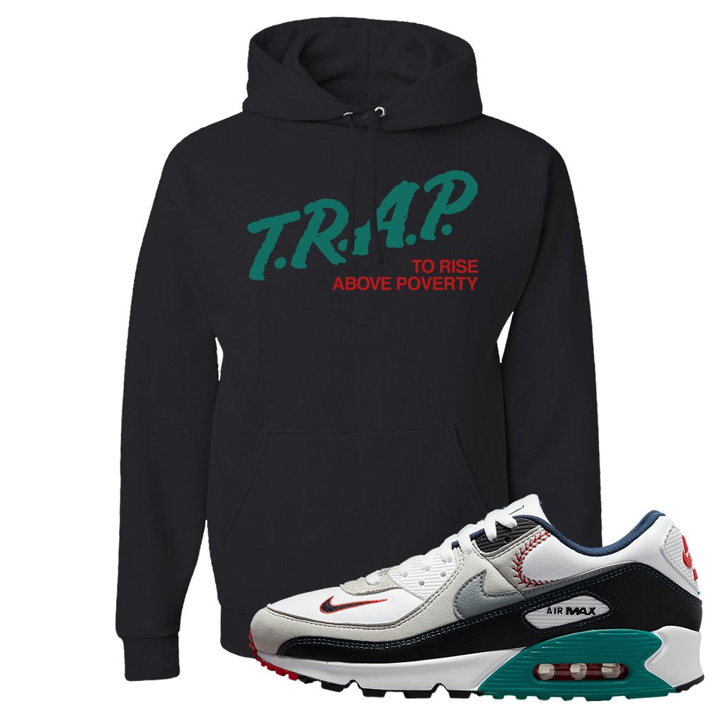 Air Max 90 Backward Cap Hoodie | Trap To Rise Above Poverty, Black