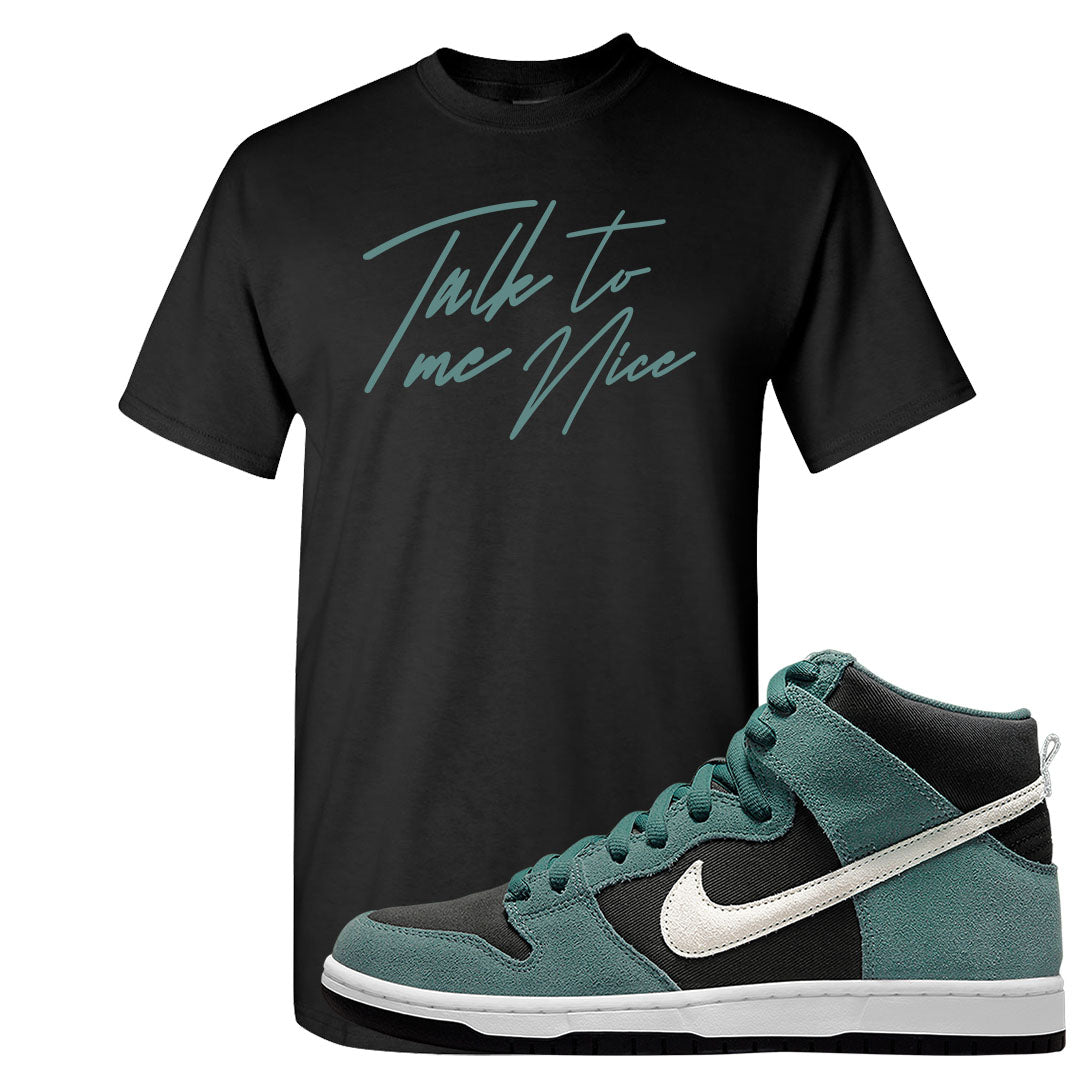 Green Suede High Dunks T Shirt | Talk To Me Nice, Black