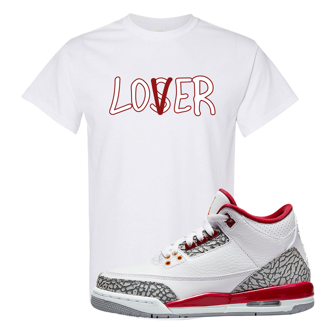 Cardinal Red 3s T Shirt | Lover, White