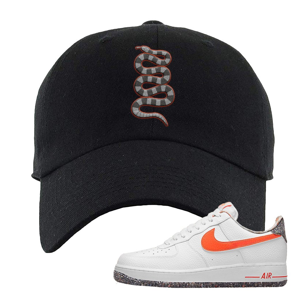 Air Force 1 Low Crimson Grind Rubber Dad Hat | Coiled Snake, Black