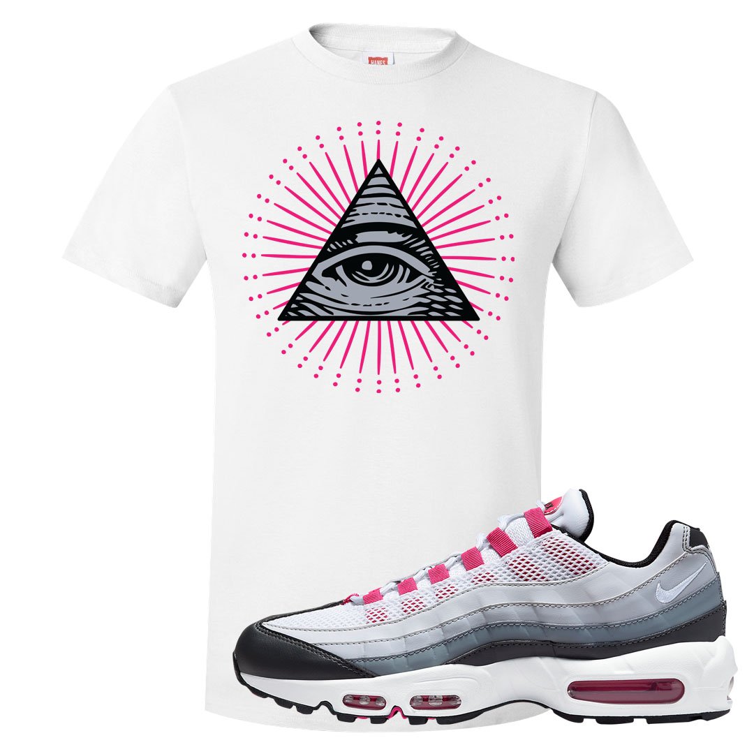 Next Nature Pink 95s T Shirt | All Seeing Eye, White