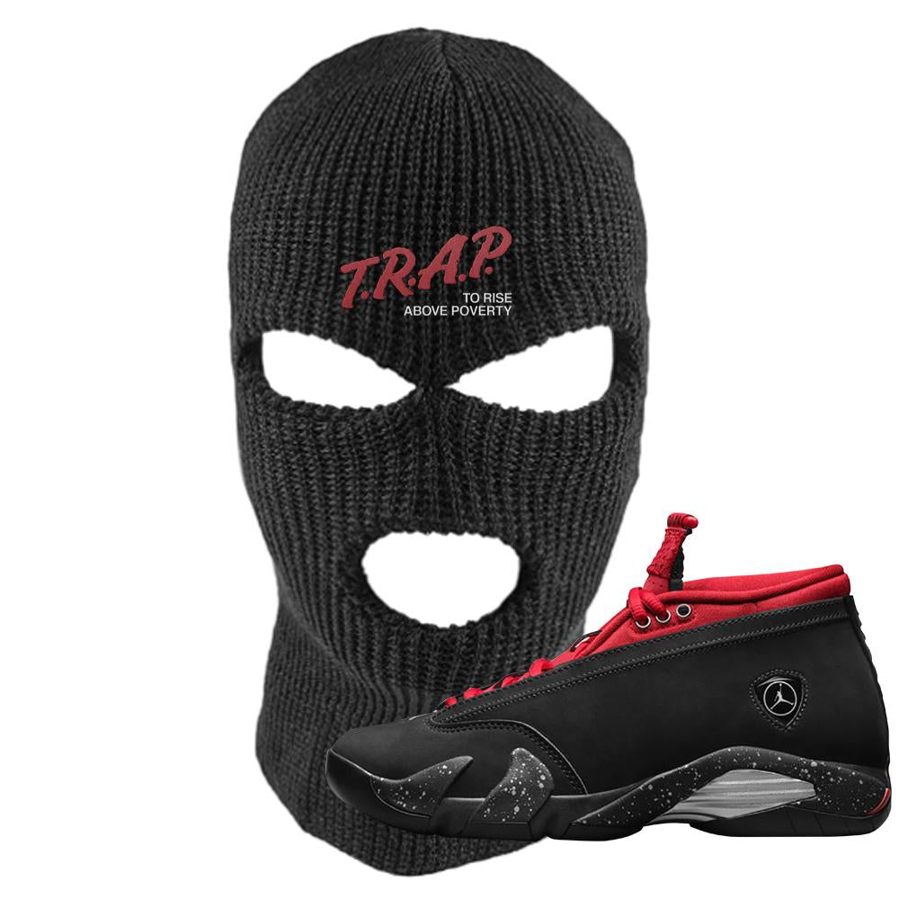 Red Lipstick Low 14s Ski Mask | Trap To Rise Above Poverty, Black