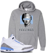 Jordan 3 UNC Sneaker Graphite Heather Pullover Hoodie | Hoodie to match Nike Air Jordan 3 UNC Shoes | Intense Feelings