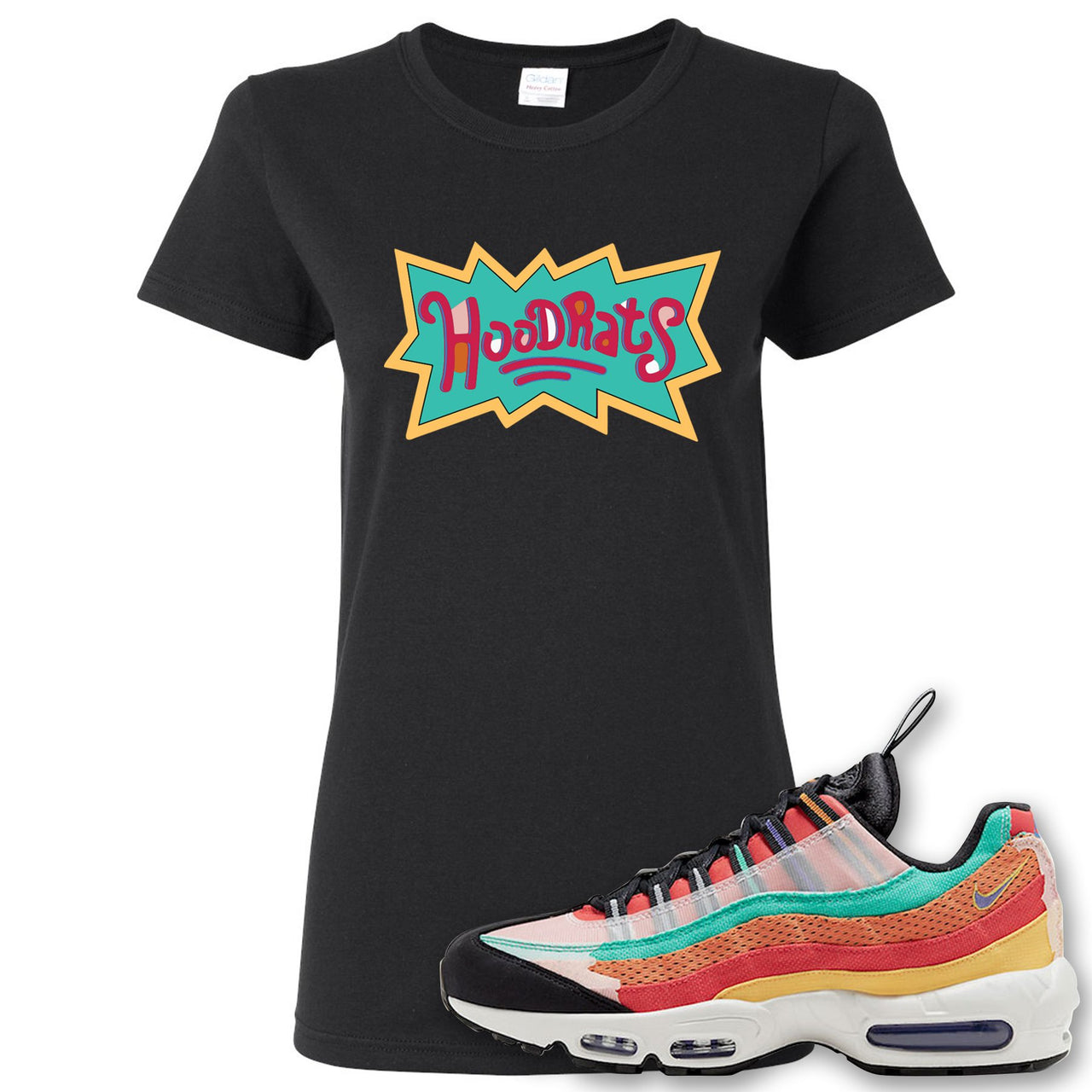 Air Max 95 Black History Month Sneaker Black Women's T Shirt | Women's Tees to match Nike Air Max 95 Black History Month Shoes | Hood Rats