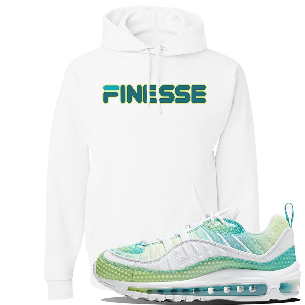 WMNS Air Max 98 Bubble Pack Sneaker White Pullover Hoodie | Hoodie to match Nike WMNS Air Max 98 Bubble Pack Shoes | Finesse