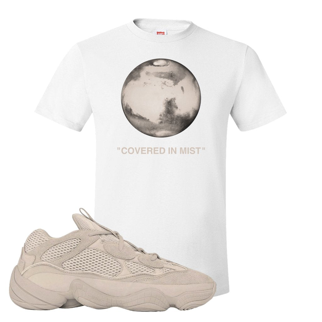 Yeezy 500 Taupe Light T Shirt | Covered In Mist, White