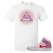 Valentine's Day Mid 1s T Shirt | All Seeing Eye, White