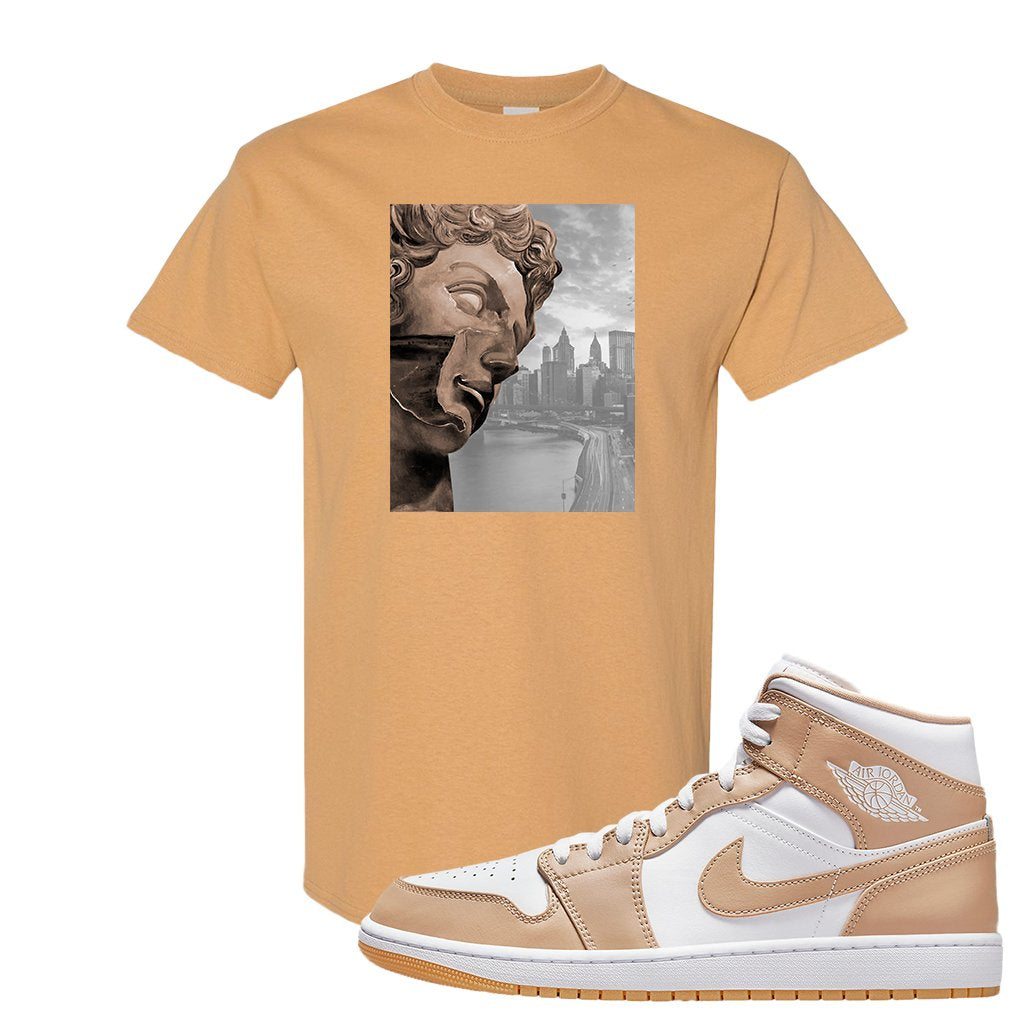 Air Jordan 1 Mid Tan Leather T Shirt | Miguel, Old Gold
