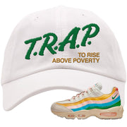 Rise Unity Sail 95s Dad Hat | Trap To Rise Above Poverty, White
