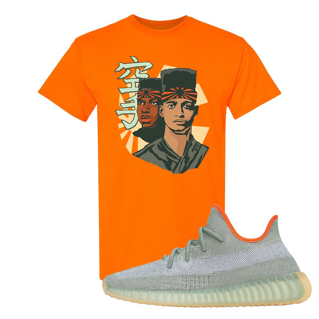Yeezy 350 V2 Desert Sage Sneaker T Shirt |Kid N Karate | Safety Orange