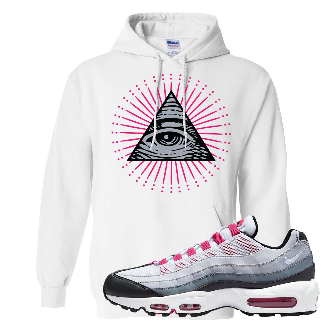 Next Nature Pink 95s Hoodie | All Seeing Eye, White