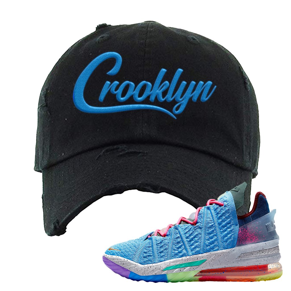 Lebron 18 Best 1-9 Distressed Dad Hat | Crooklyn, Black