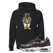 Olive Pink Camo 95s Hoodie | Sweater Bear, Black