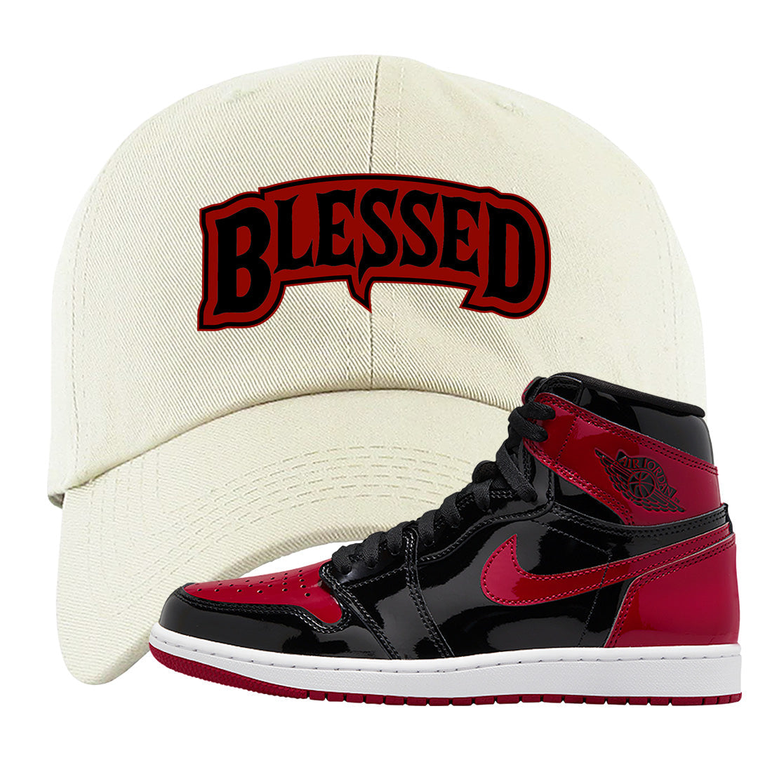 Patent Bred 1s Dad Hat | Blessed Arch, White