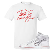 Shark High Dunks T Shirt | Talk To Me Nice, White