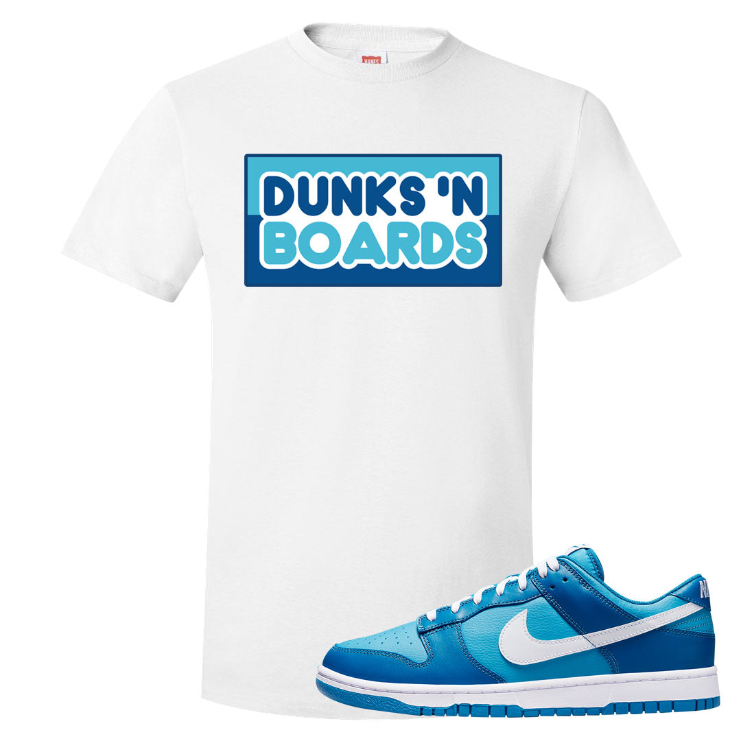 Dark Marina Blue Low Dunks T Shirt | Dunks N Boards, White