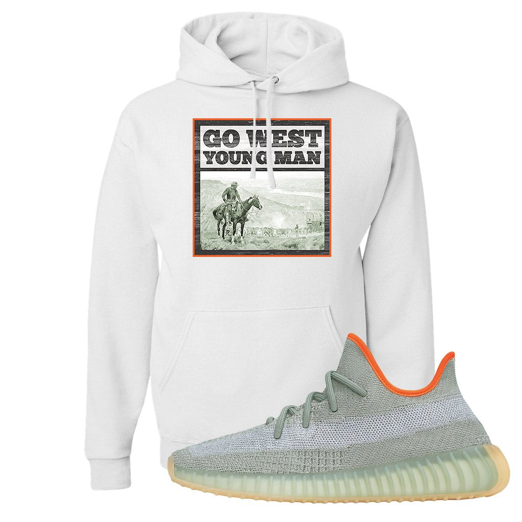 Yeezy 350 V2 Desert Sage Sneaker Pullover Hoodie | Go West Young Man | White