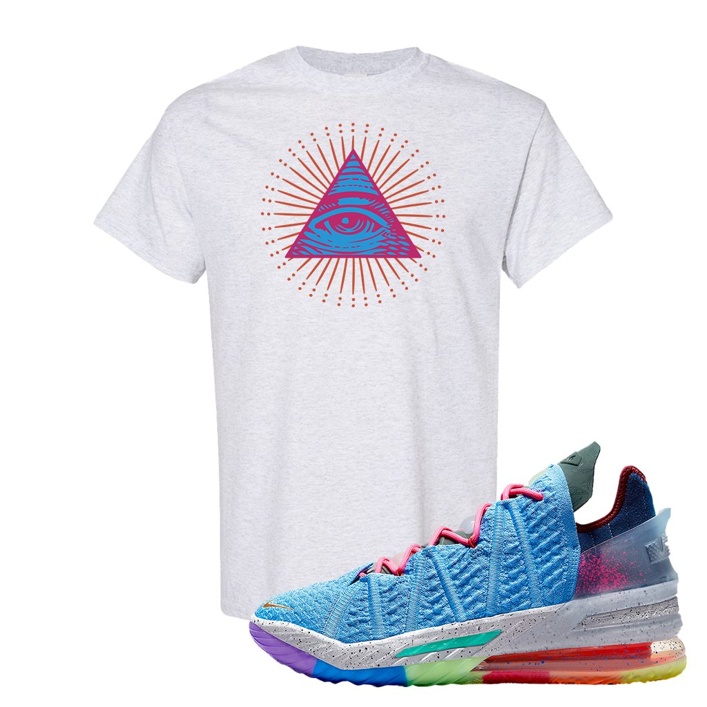 Lebron 18 Best 1-9 T Shirt | All Seeing Eye, Ash