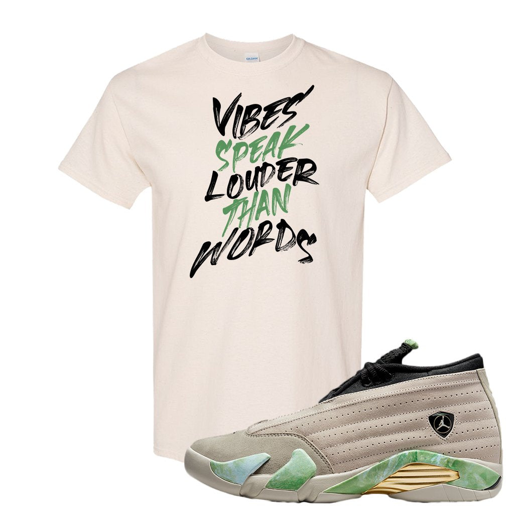 Fortune Low 14s T Shirt | Vibes Speak Louder Than Words, Natural