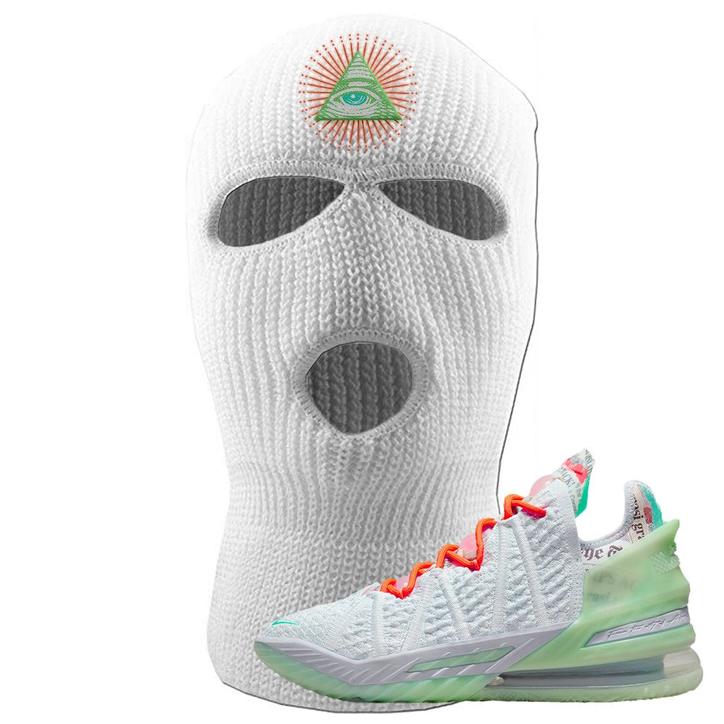 GOAT Bron 18s Ski Mask | All Seeing Eye, White