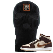 Brown Fleece Mid 1s Ski Mask | I'm Not A Bad Guy, Black