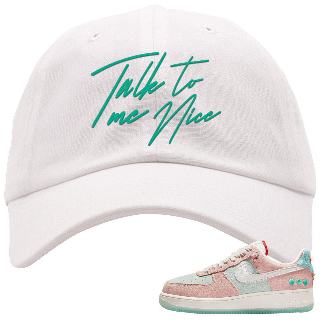 Shapeless AF 1s Dad Hat | Talk To Me Nice, White