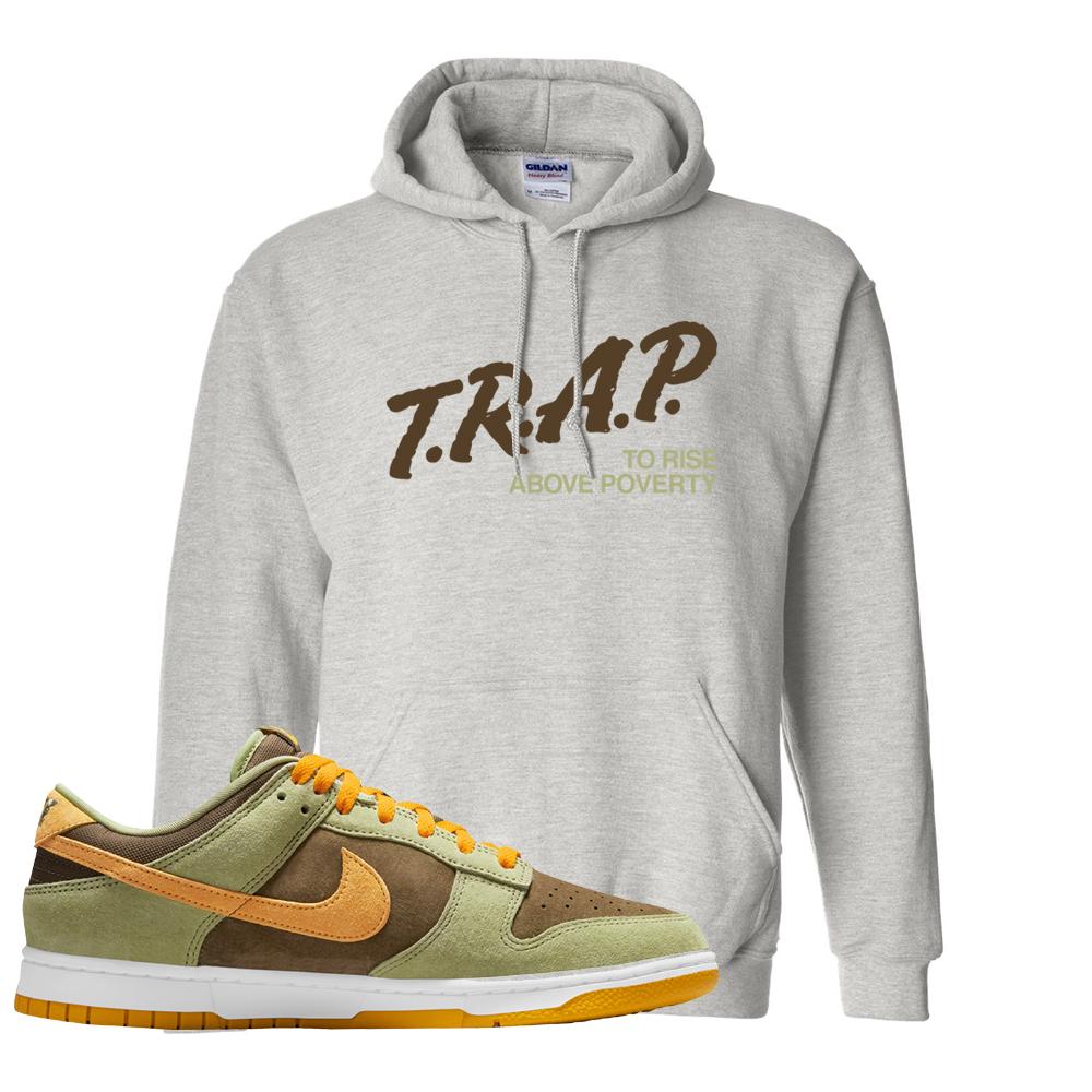 SB Dunk Low Dusty Olive Hoodie | Trap To Rise Above Poverty, Ash