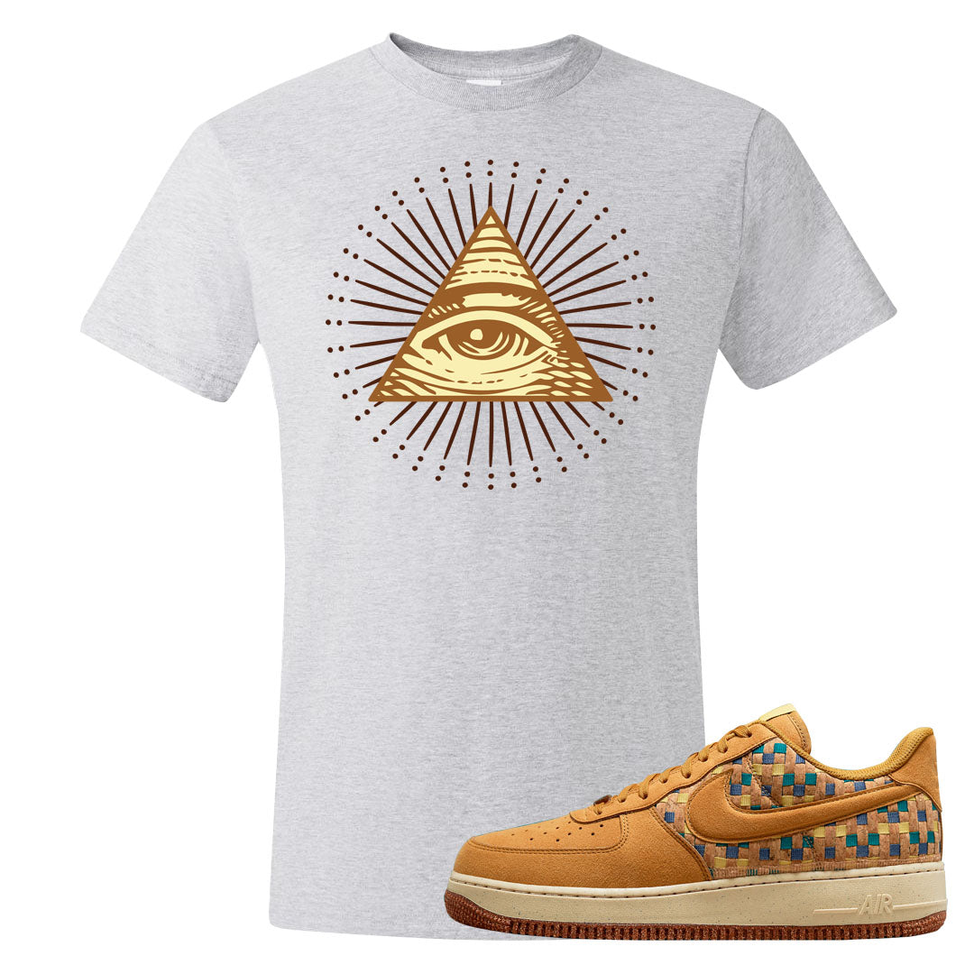 Woven Cork Low AF 1s T Shirt | All Seeing Eye, Ash