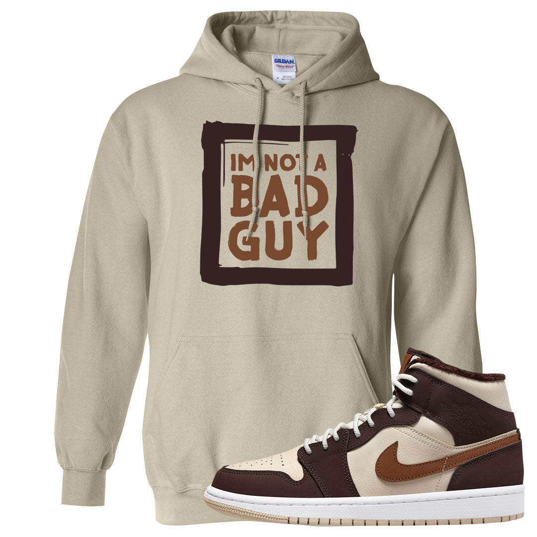 Brown Fleece Mid 1s Hoodie | I'm Not A Bad Guy, Sand