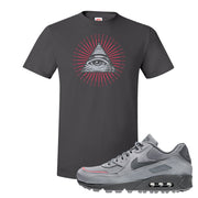 Wolf Grey Surplus 90s T Shirt | All Seeing Eye, Smoke Grey