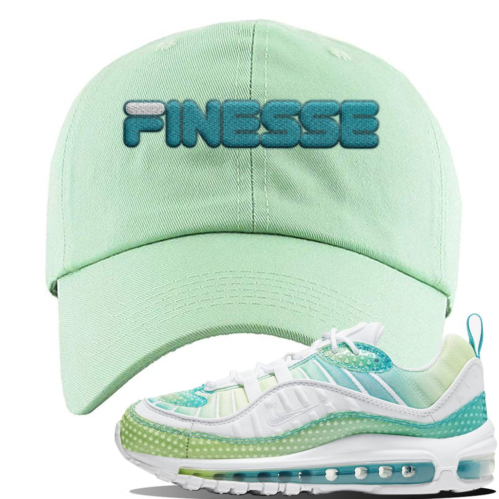 WMNS Air Max 98 Bubble Pack Sneaker Sage Green Dad Hat | Hat to match Nike WMNS Air Max 98 Bubble Pack Shoes | Finesse