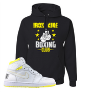 Jordan 1 First Class Flight Iron Mike Boxing Club Sneaker Matching Black Pullover Hoodie