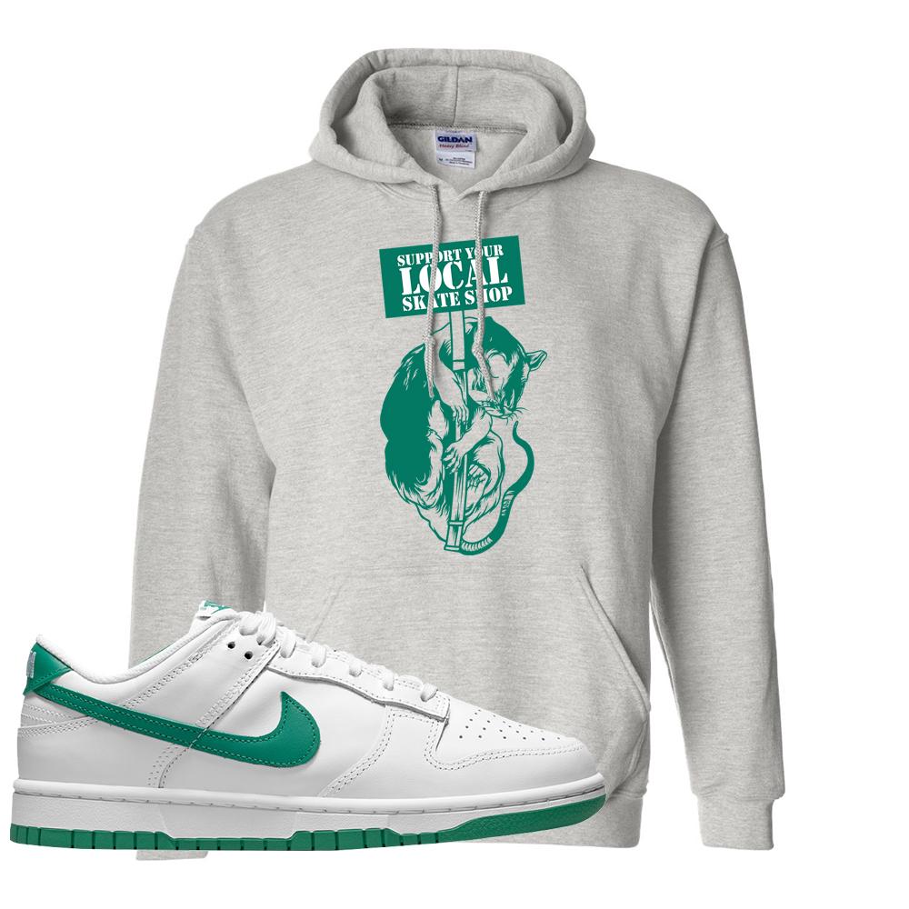 White Green Low Dunks Hoodie | Support Your Local Skate Shop, Ash