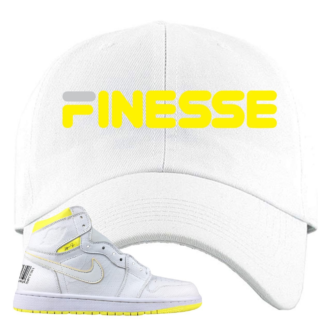 Jordan 1 First Class Flight Finesse Sneaker Matching White Dad Hat