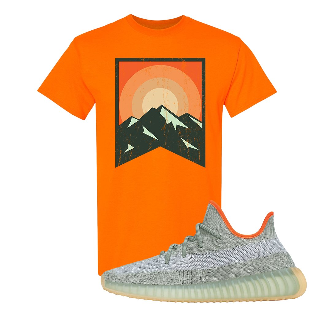 Yeezy 350 V2 Desert Sage Sneaker T Shirt |Yellow Stone Park | Safety Orange