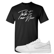 Triple White Golf Low 1s T Shirt | Talk To Me Nice, Black