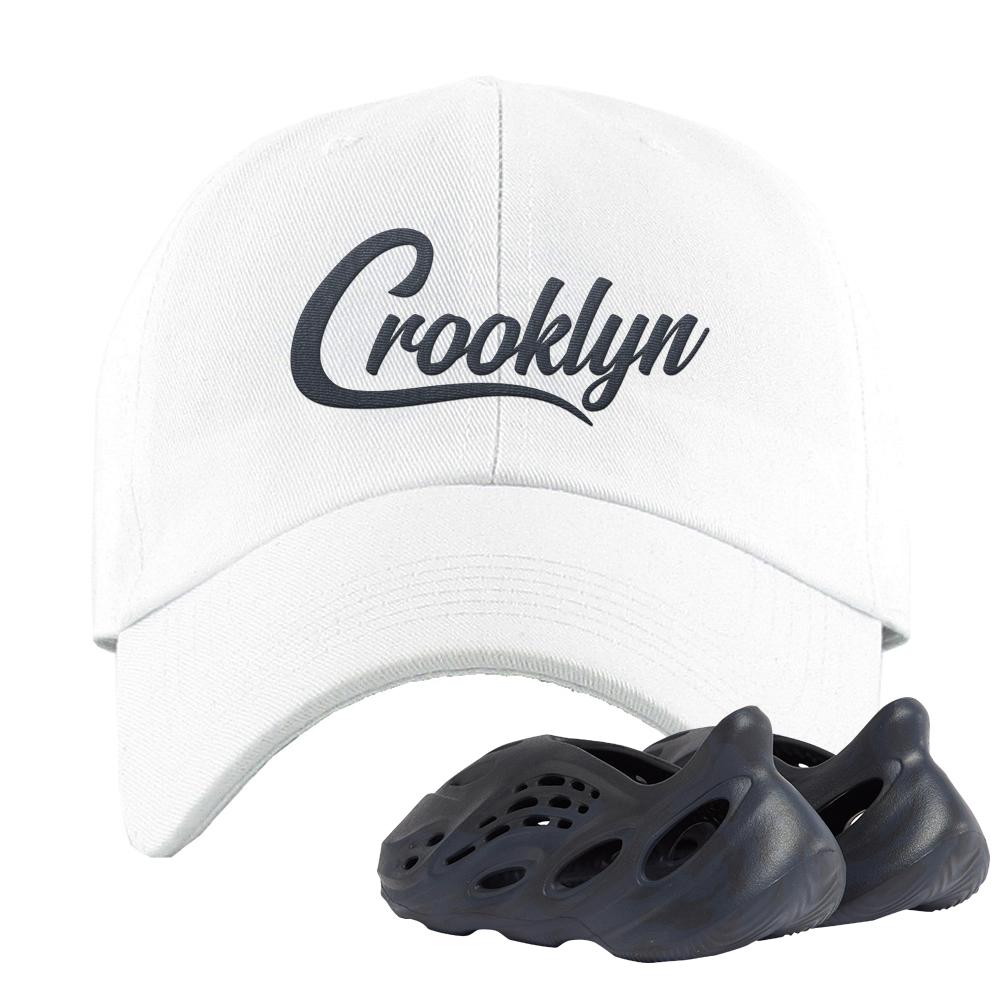 Yeezy Foam Runner Mineral Blue Dad Hat | Crooklyn, White
