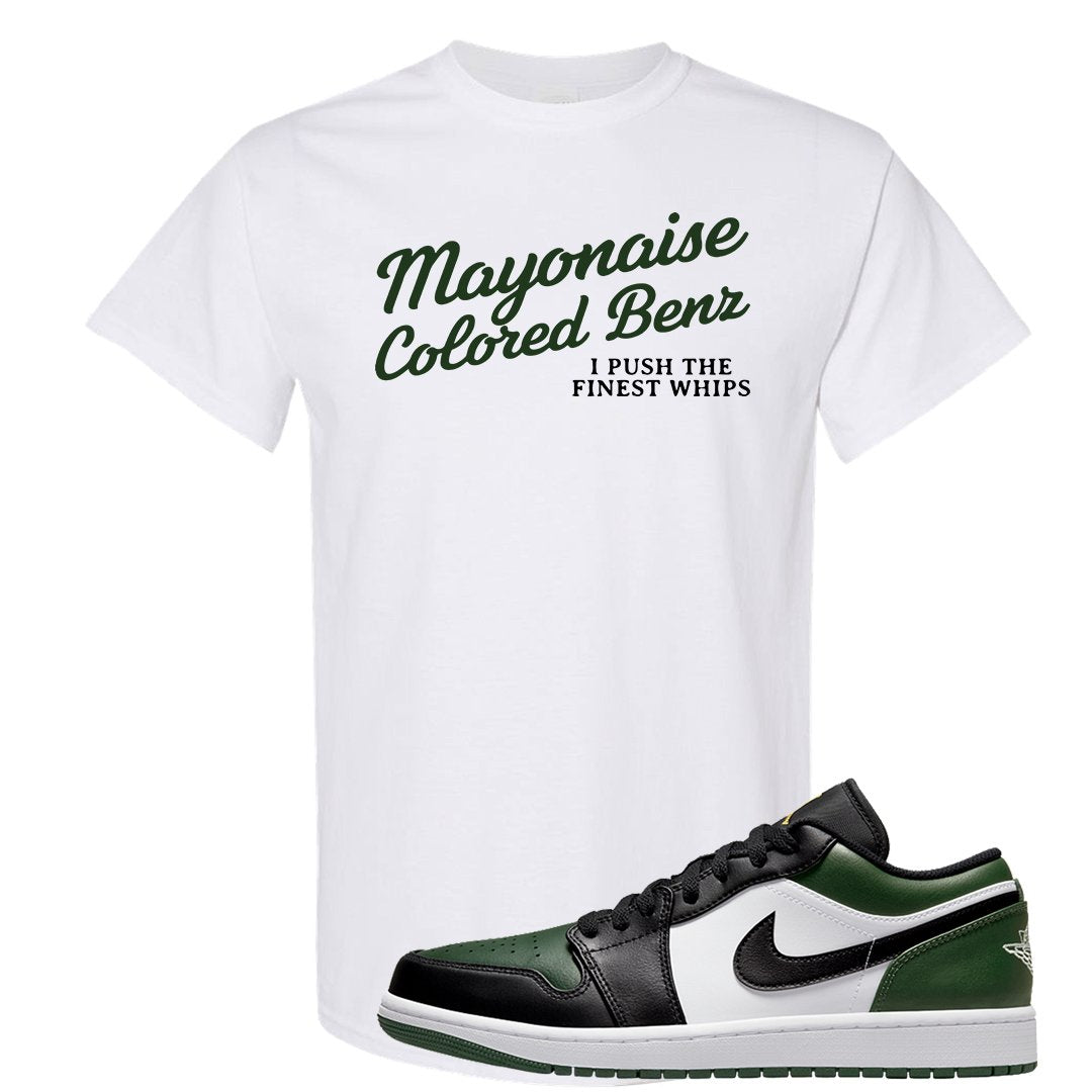 Green Toe Low 1s T Shirt | Mayonaise Colored Benz, White