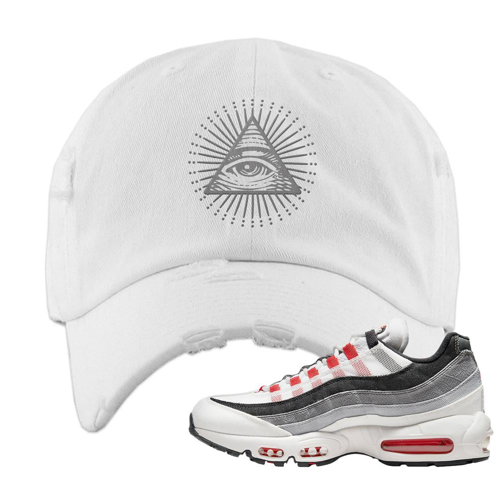 Comet 95s Distressed Dad Hat | All Seeing Eye, White