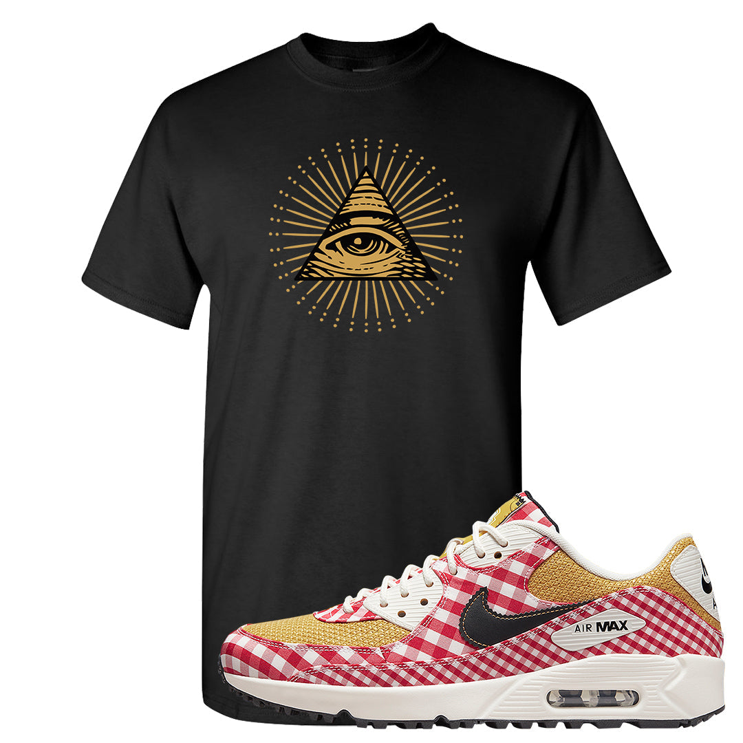 Picnic Golf 90s T Shirt | All Seeing Eye, Black